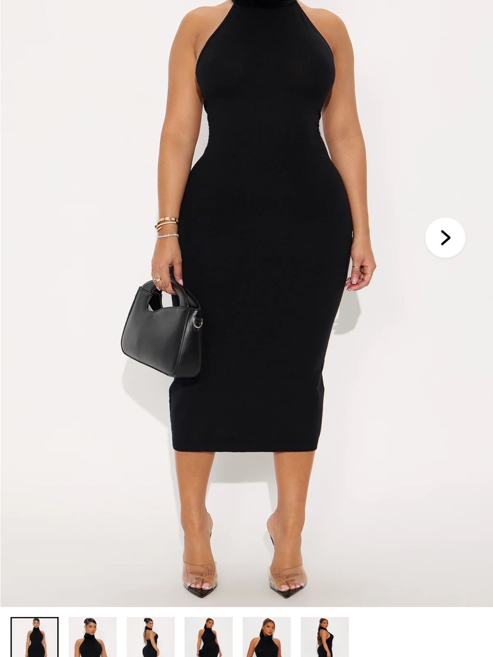 Fashion Nova Black Halter Midi Dress